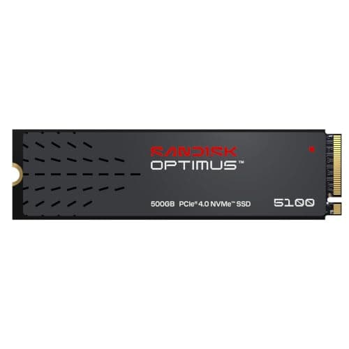 Sandisk Optimus 5100 500GB NVMe SSD, PCIe 4.0, M.2 2280 | Up to 6,600MB/s Read Speeds, Up to 5,600MB/s Write Speeds, Internal Solid State Drive - SDSP51500GAN