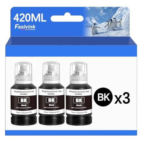 Faslvink Compatible Ink Refill Bottles Replacement for Epson 502 Ink Black